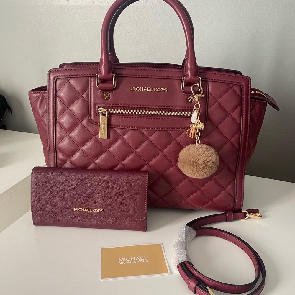 Michael Kors quilted Selma Satchel and wallet